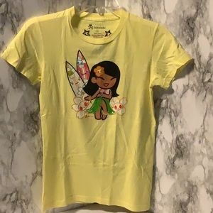 TOKIDOKI HAWAII HULA GIRL YELLOW TSHIRT SIZE SMALL